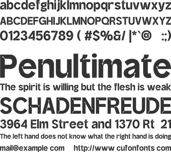 Tricked font preview