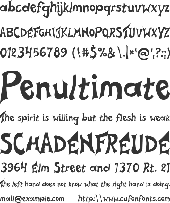 THE FANTOMS FONT font preview