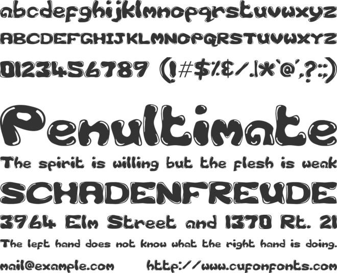 Little Angel Bubble font preview