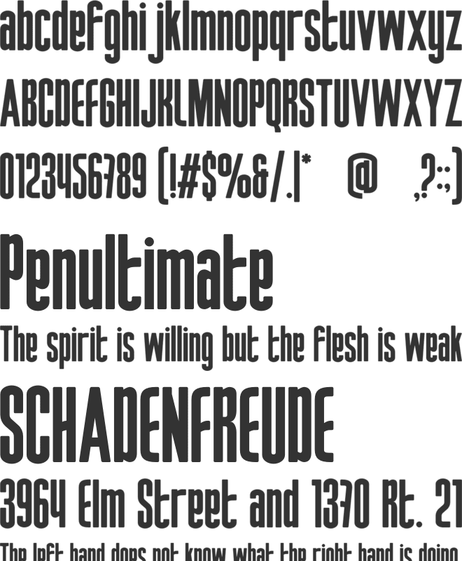 Focused Block font preview