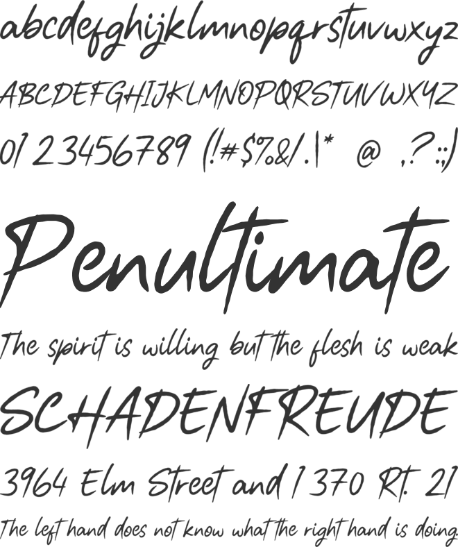 Handistry font preview