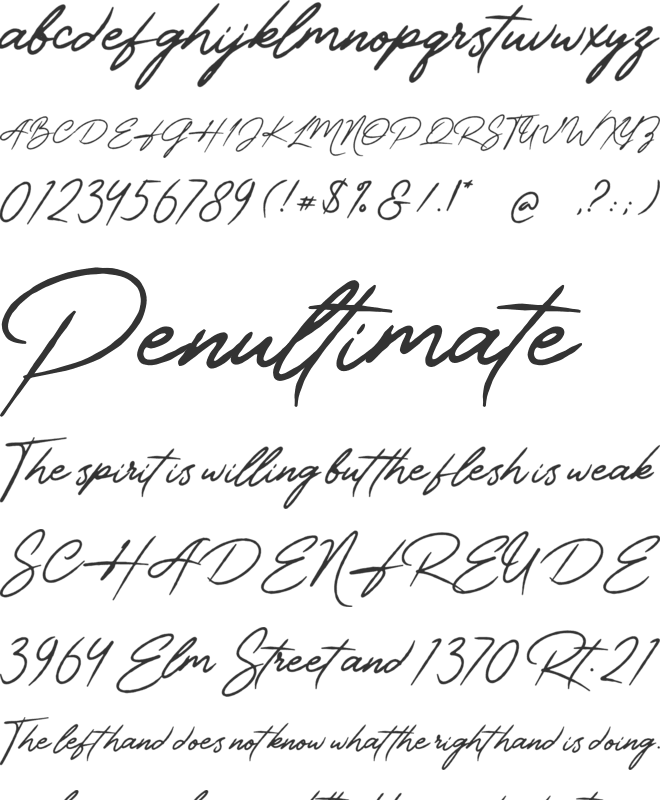 Handflair font preview