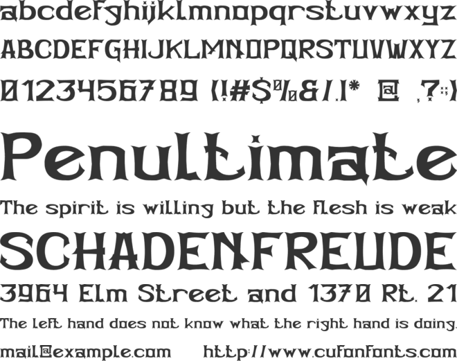 Grim Aura font preview