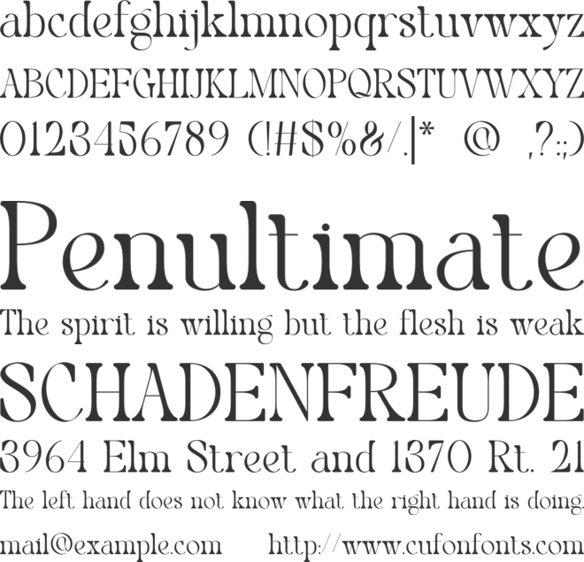 Kalvia Romen font preview