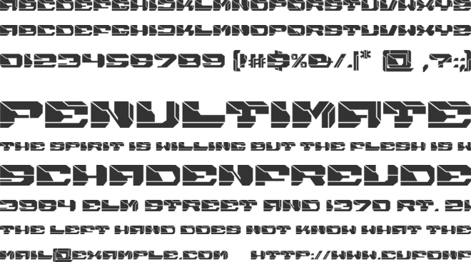 Gearpunk font preview