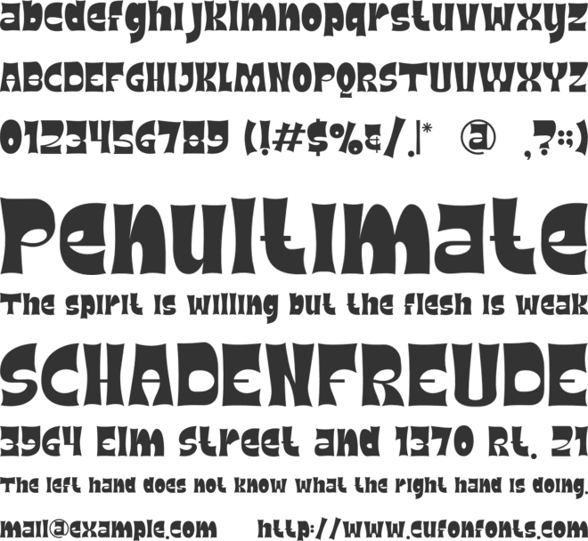 Funkyard font preview