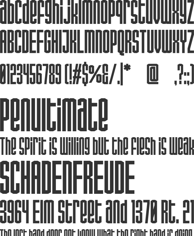 Ironcore font preview