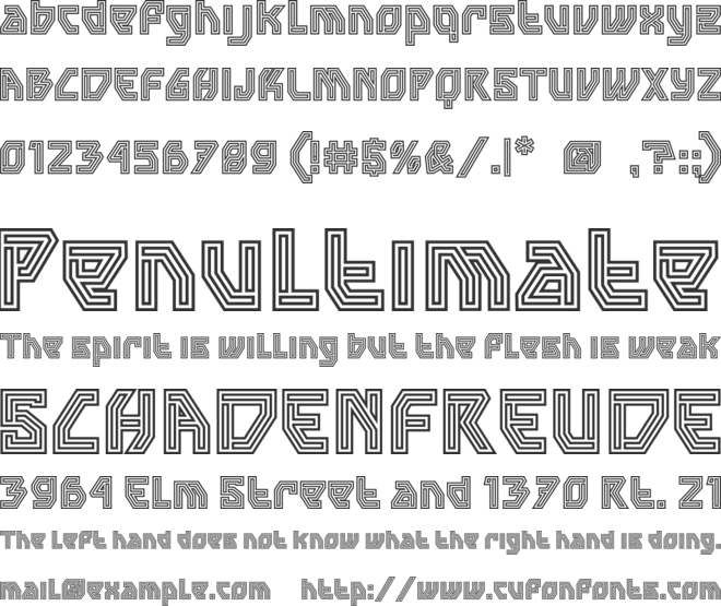 Hexaline font preview