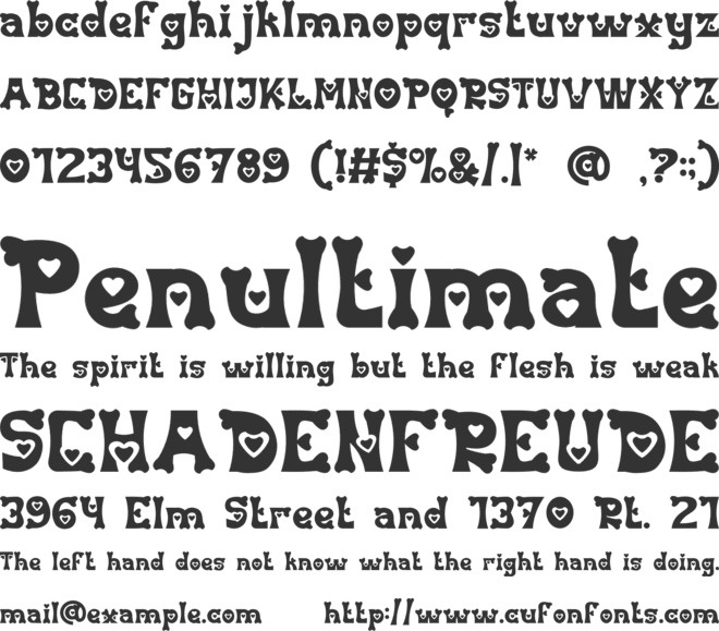 Heart Fade font preview