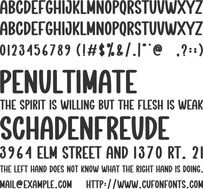 Simple Handmade font preview