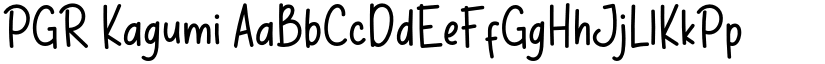 PGR Kagumi font