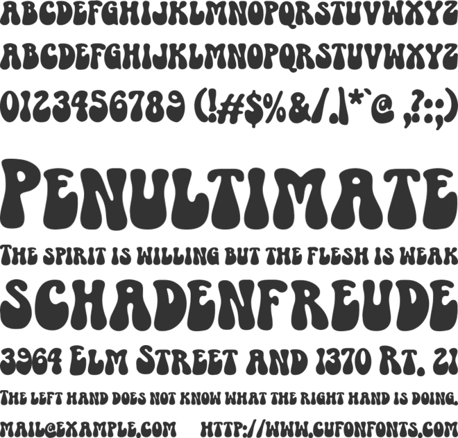 Blue Sugar Groovy font preview