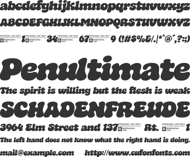 Mamboe Trial font preview