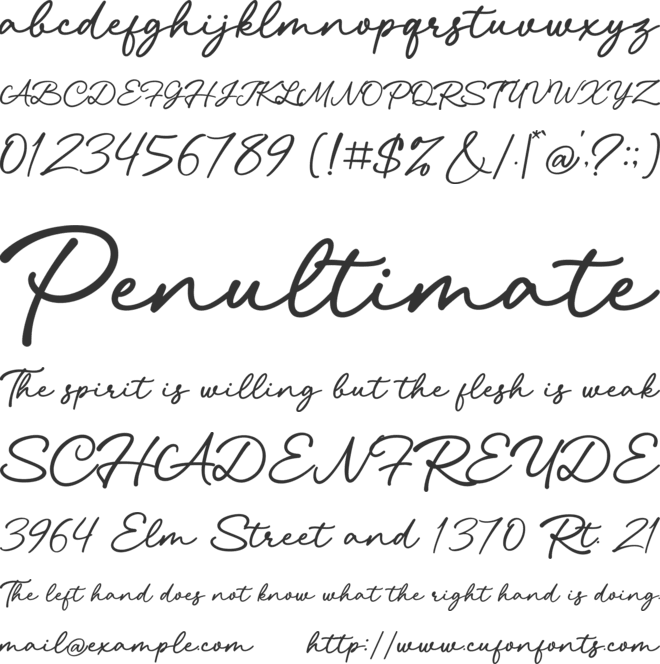 Bellama Signature font preview