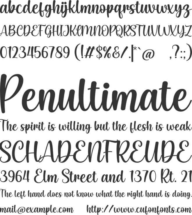 Carolights font preview