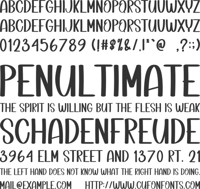 Smooth Handmade font preview