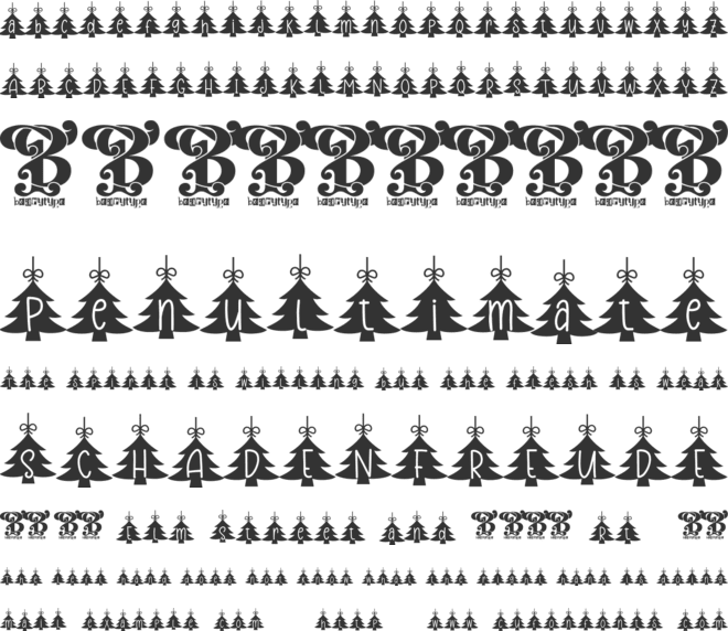 Hanging Christmas Tr font preview