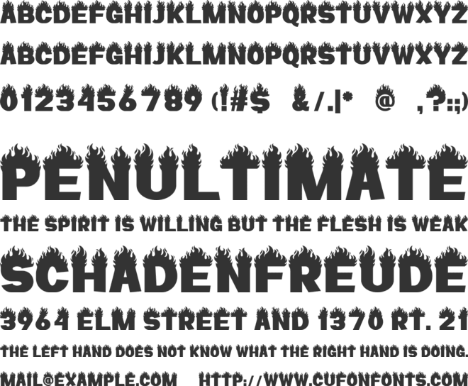 Redfire font preview