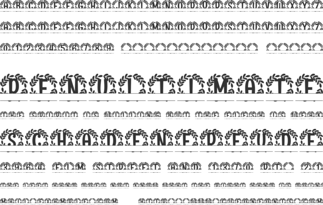 Ornatique Split Monogram font preview