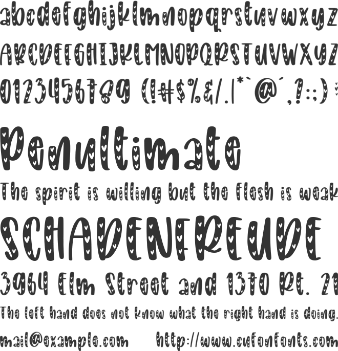 VALENTINES font preview