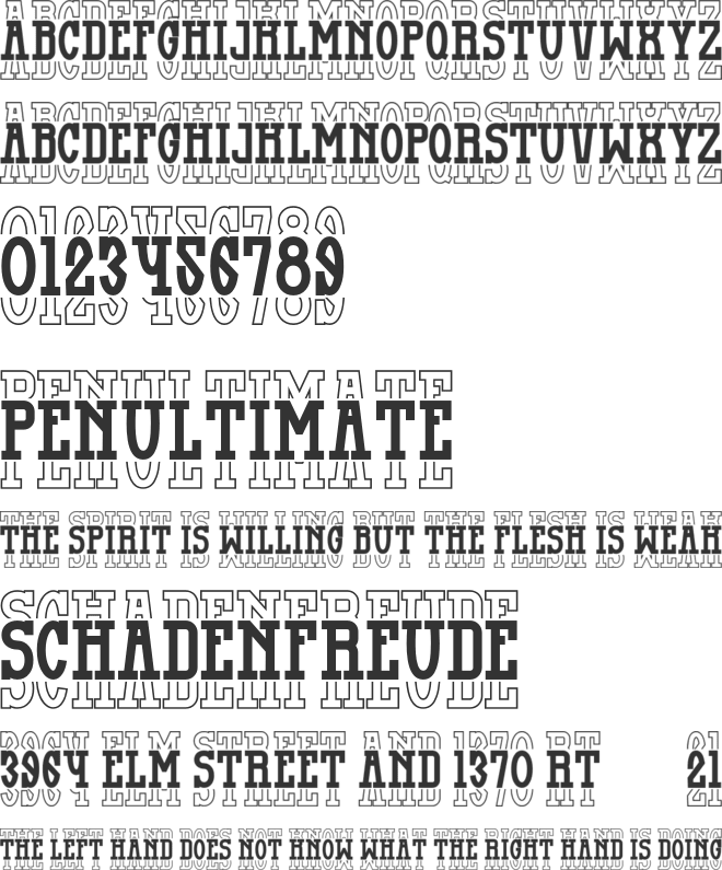 Famous Stacked font preview