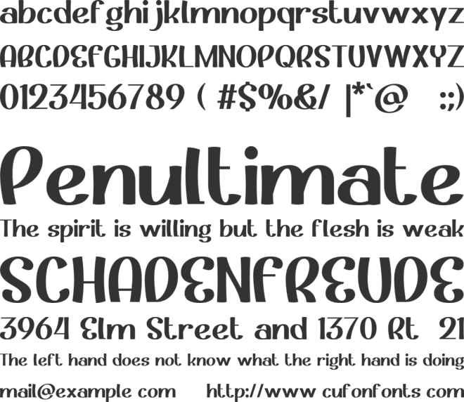 Antusiasme font preview