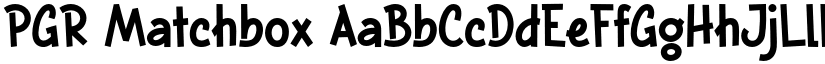 PGR Matchbox font