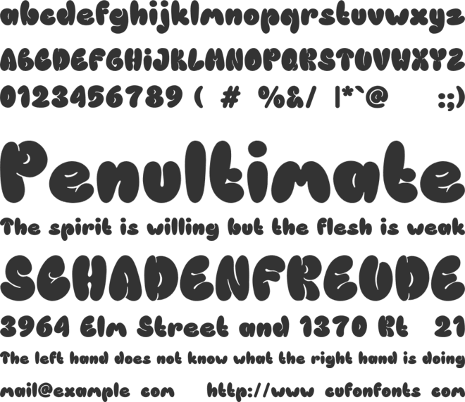 PGR Bubblegum font preview