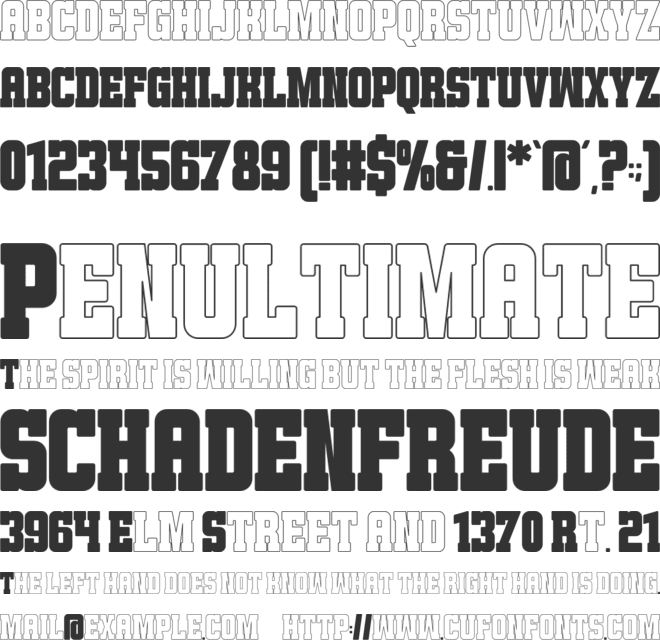 Snowman Varsity font preview