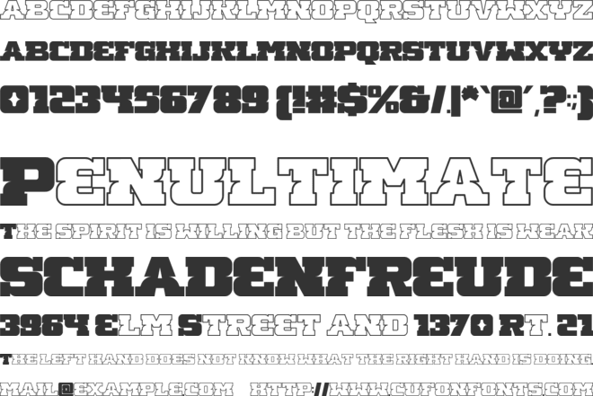 School Varsity font preview