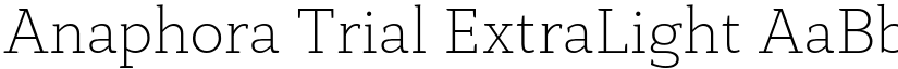 Anaphora Trial ExtraLight font
