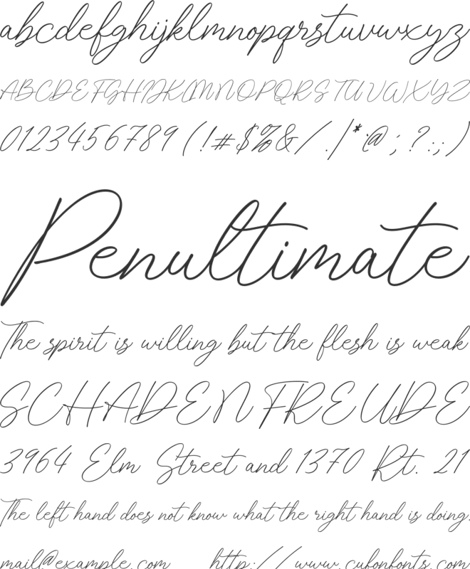 avelindria font preview