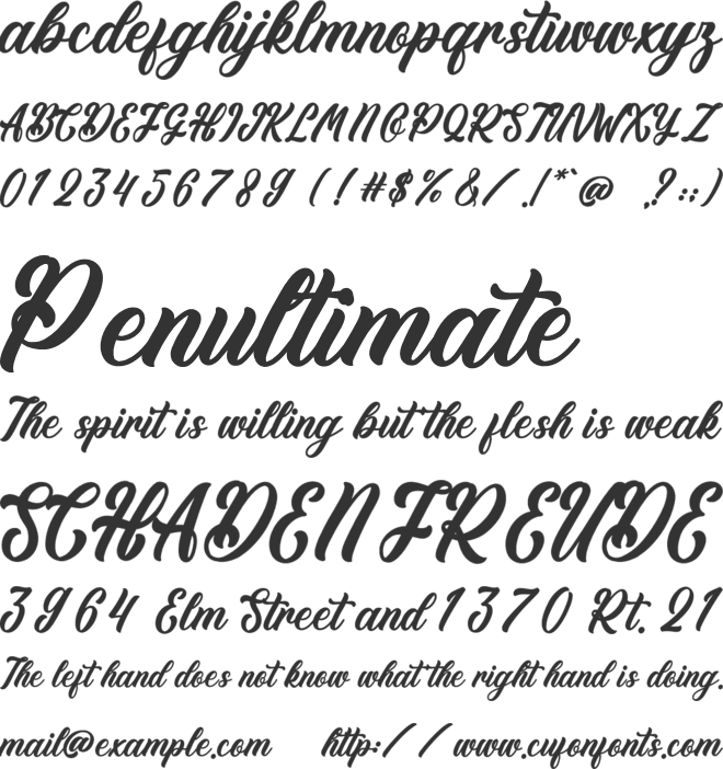 Buckland font preview