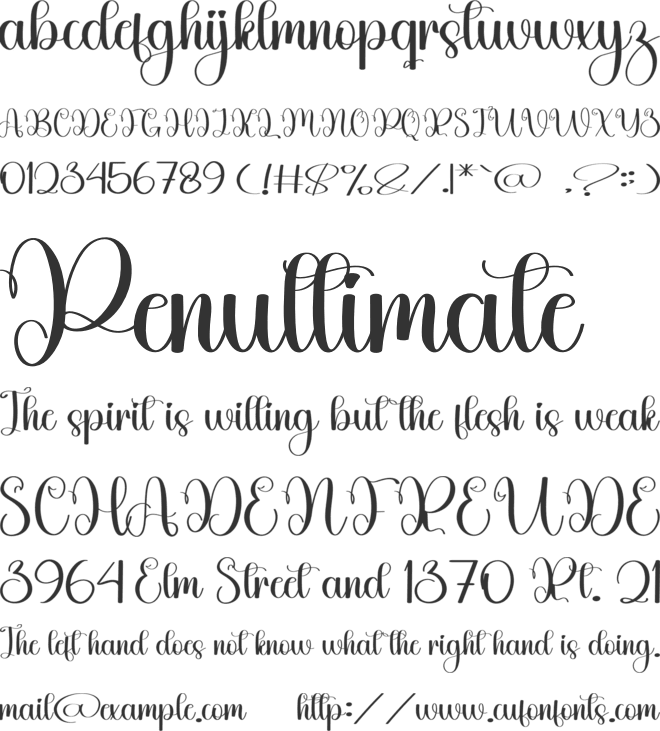 Witch font preview
