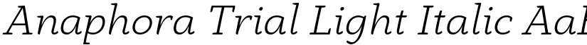Anaphora Trial Light Italic font