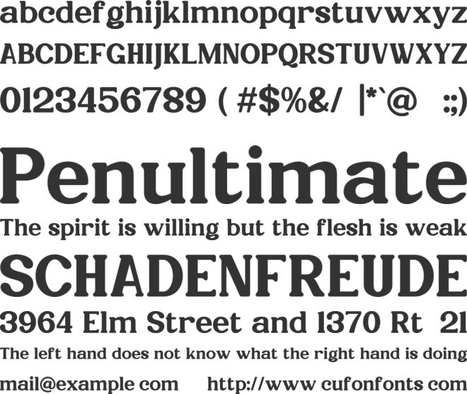 Cranberra font preview