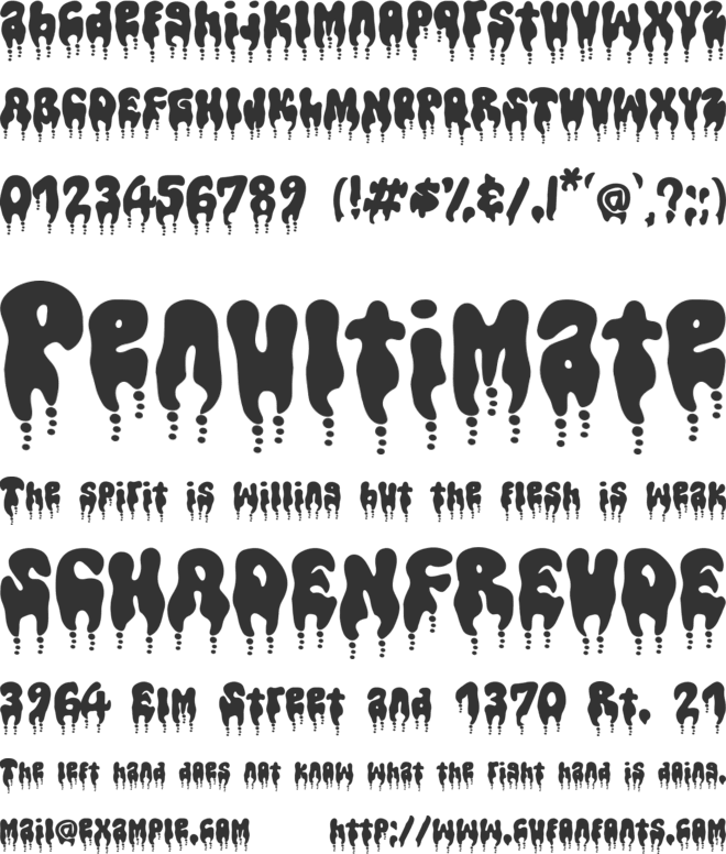 Dripcore font preview