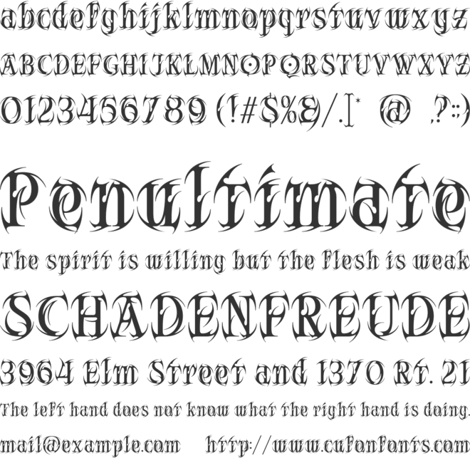 Cursed Claw font preview