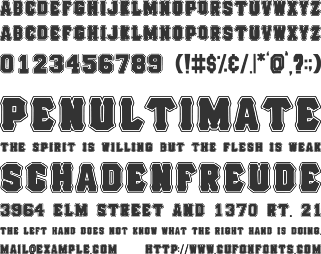 Hell Forge College font preview