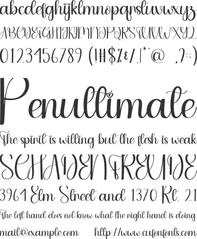 Rainday font preview