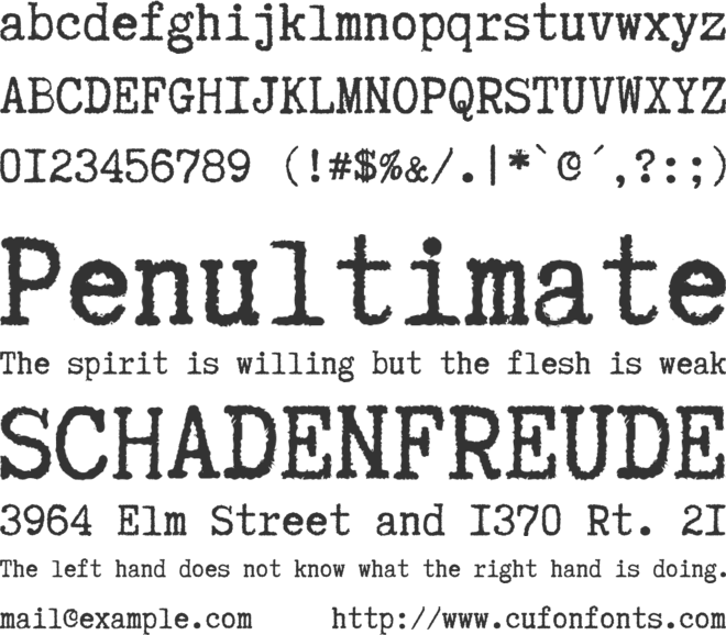 Truetypewriter PolyglOTT font preview