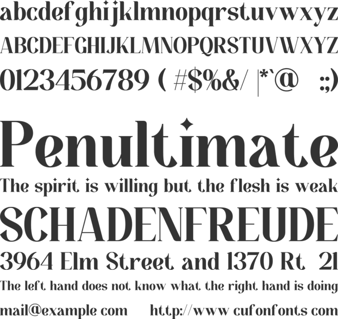 Bedjana font preview