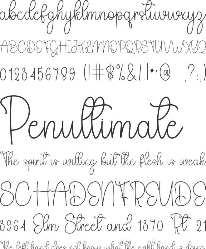 Overthinking  Moment font preview
