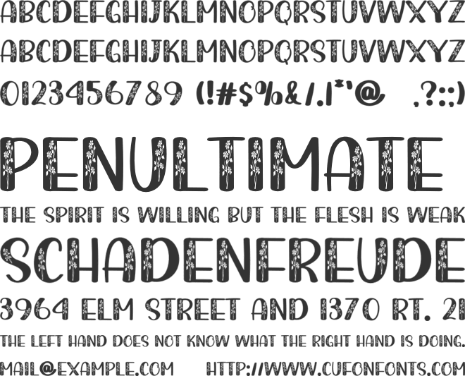 Mona Flower font preview