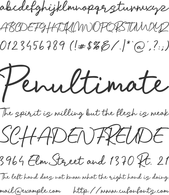 Butterfly Serenade font preview