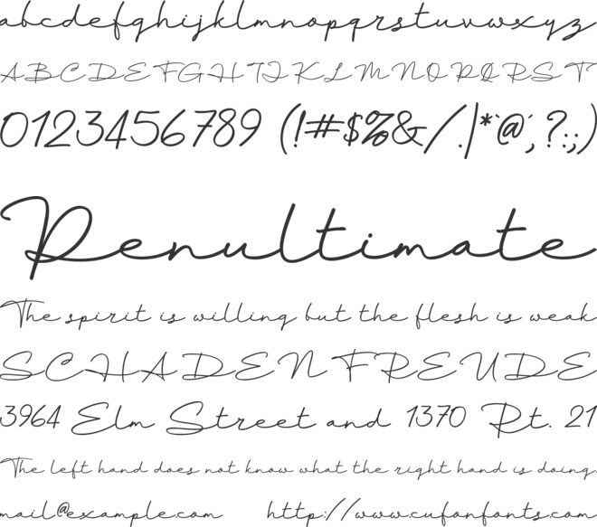 Moonsilk font preview