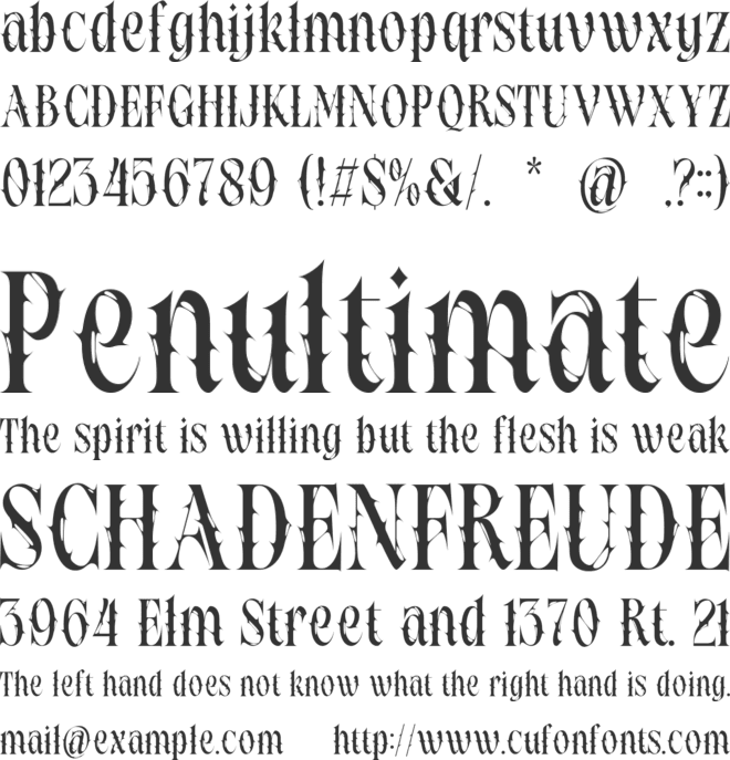 Melted Stigma font preview