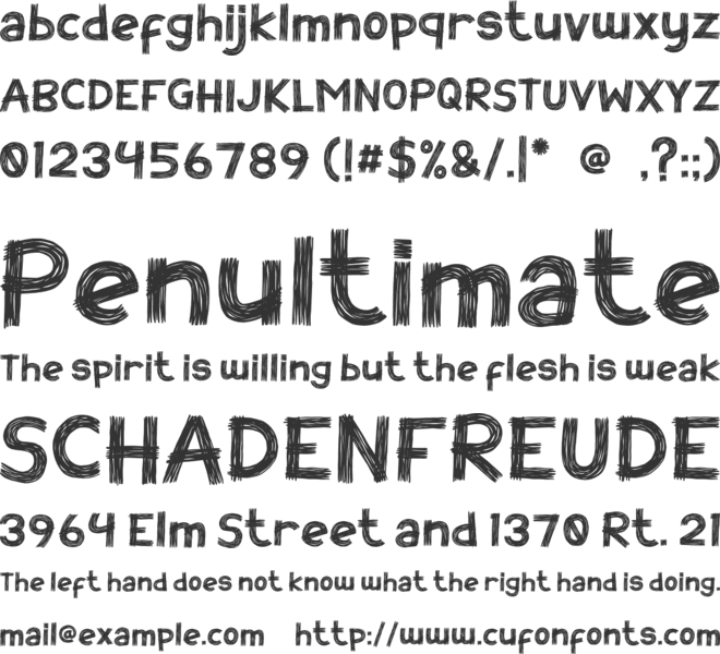 Scribby Words font preview