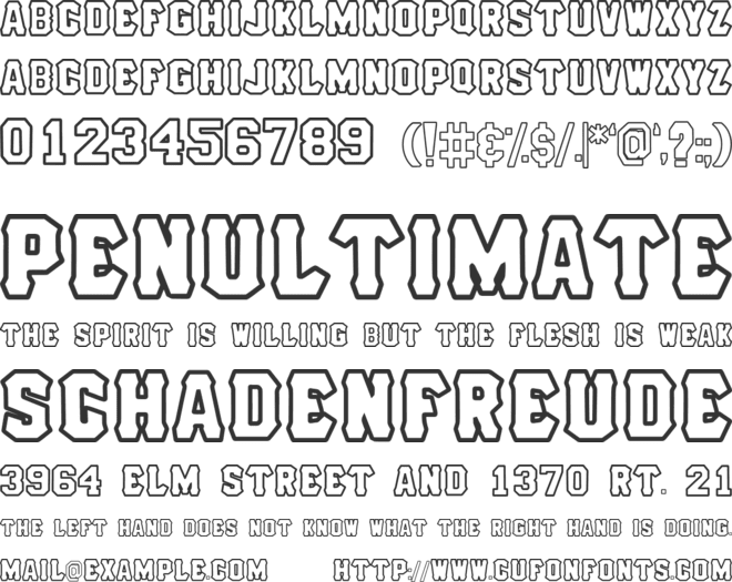 Hell Forge Outline font preview