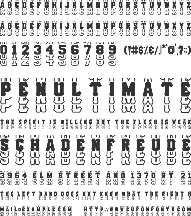 Hell Forge Stacked font preview